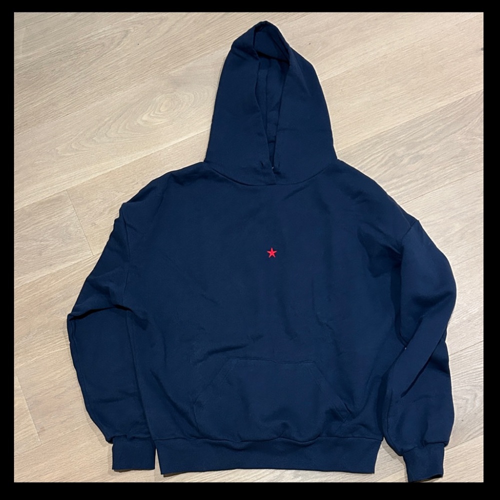 Classic Navy Hoodie with Red Accent